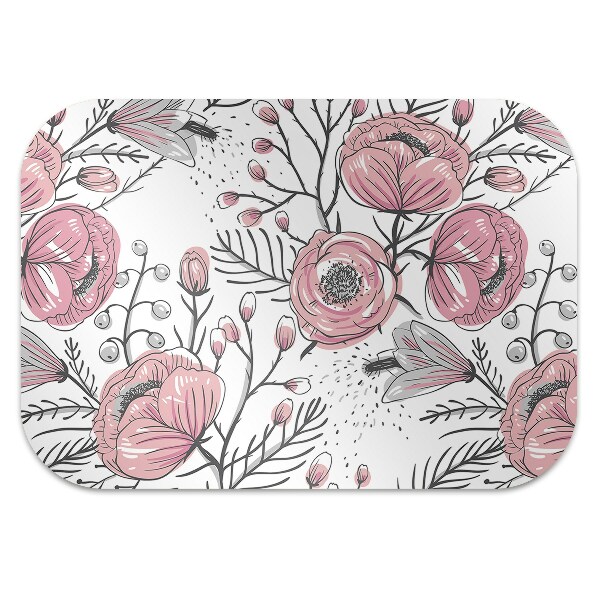 Office chair floor protector Pastel Roses Art