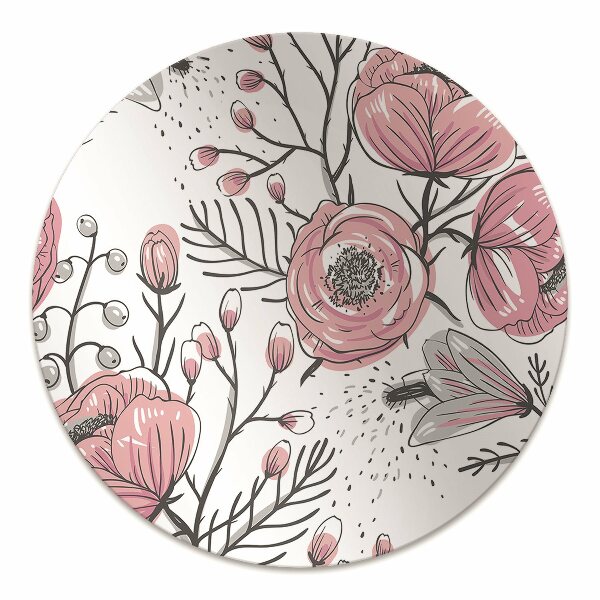 Office chair floor protector Pastel Roses Art