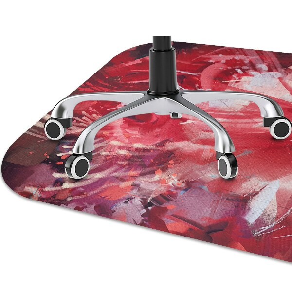 Office chair floor protector red flower