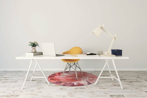 Office chair floor protector red flower