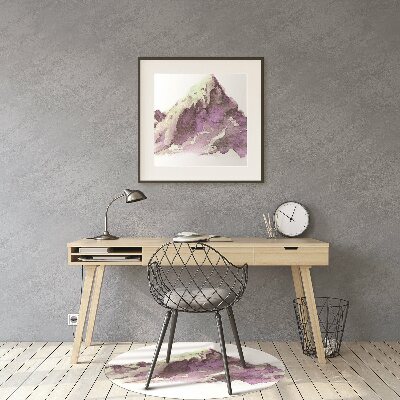 Desk chair mat Winter mountains