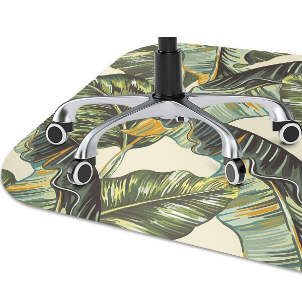Office chair mat tropical leaves