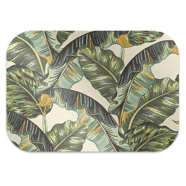 Office chair mat tropical leaves