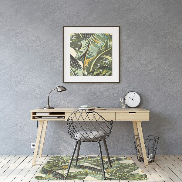 Office chair mat tropical leaves