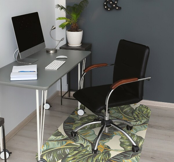 Office chair mat tropical leaves