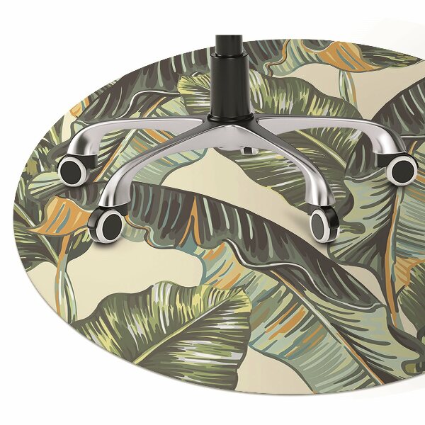 Office chair mat tropical leaves