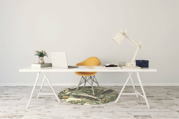 Office chair mat tropical leaves