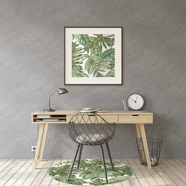 Office chair mat tropical leaves