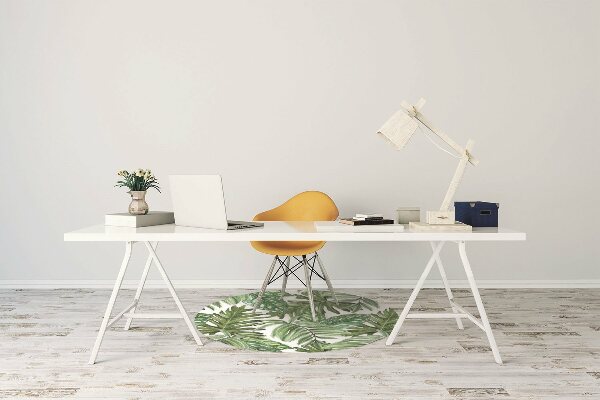 Office chair mat tropical leaves