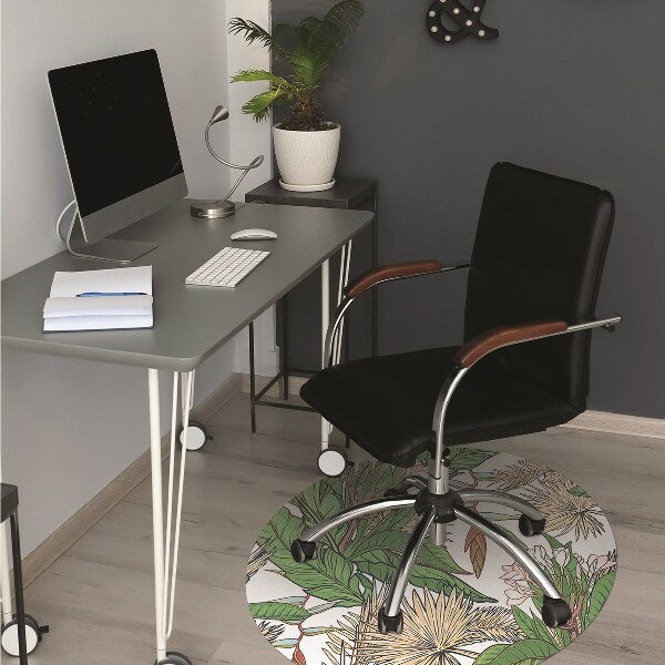 Office chair floor protector Tropical jungle