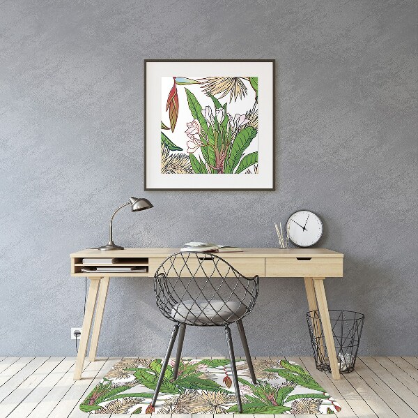 Office chair floor protector Tropical jungle
