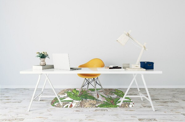 Office chair floor protector Tropical jungle