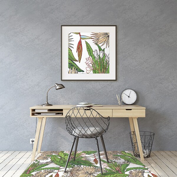 Office chair floor protector Tropical jungle