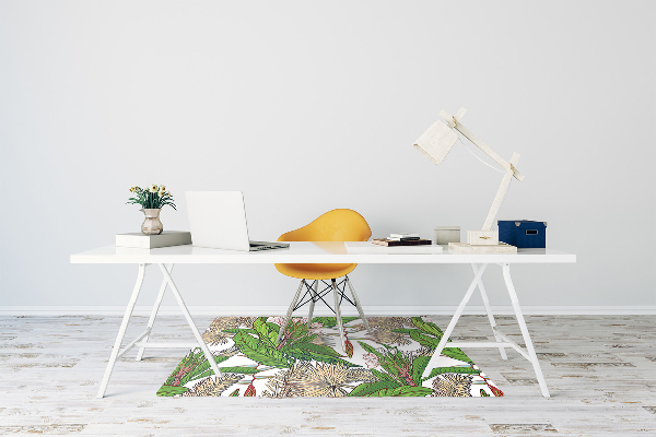 Office chair floor protector Tropical jungle