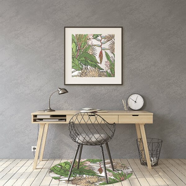 Office chair floor protector Tropical jungle