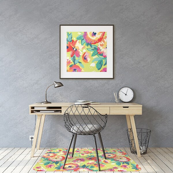 Office chair floor protector flower Garden