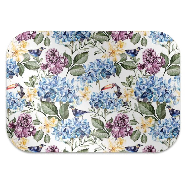 Computer chair mat retro flowers