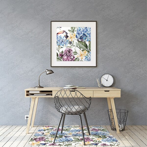 Computer chair mat retro flowers