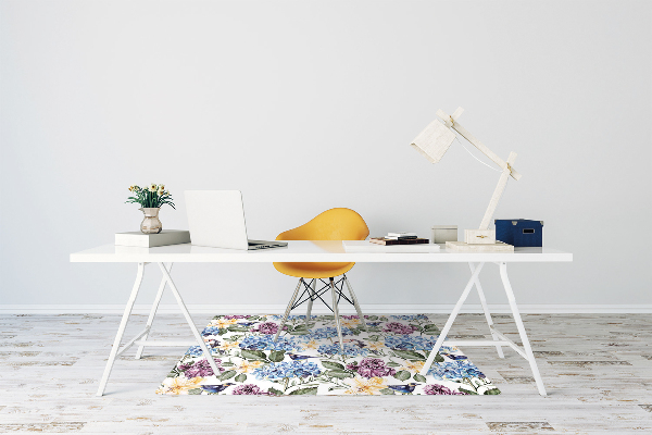 Computer chair mat retro flowers