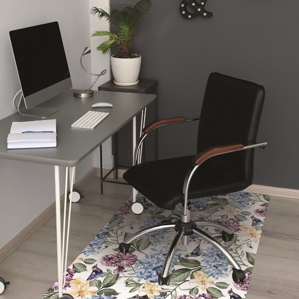 Computer chair mat retro flowers