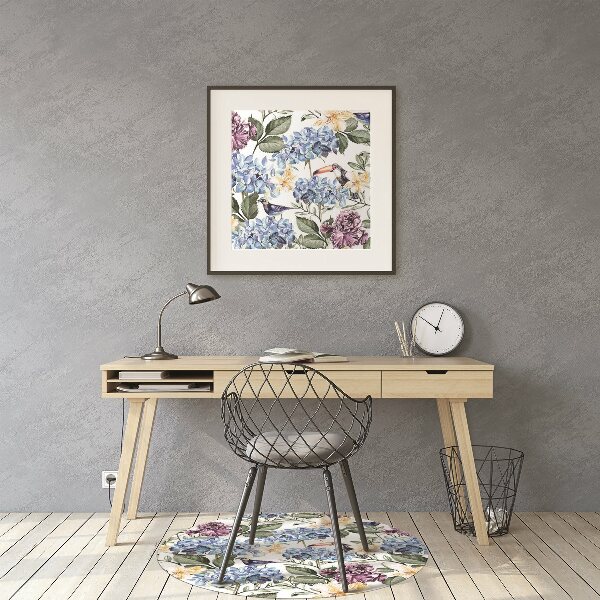 Computer chair mat retro flowers