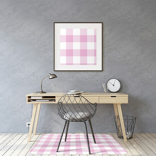 Desk chair mat pink grille