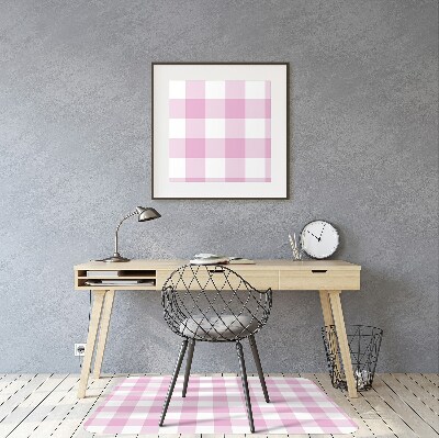 Desk chair mat pink grille