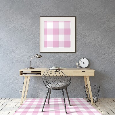 Desk chair mat pink grille