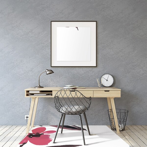 Desk chair mat Beautiful flowers