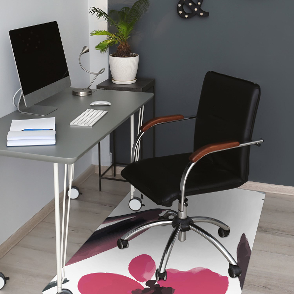 Desk chair mat Beautiful flowers