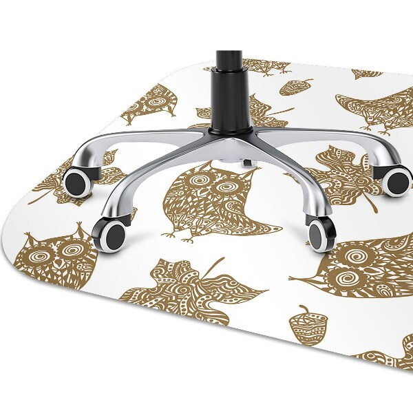 Desk chair mat Leaves and owls