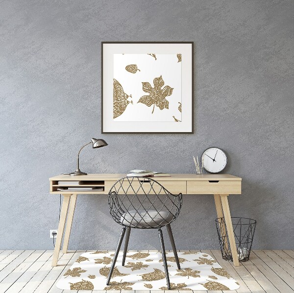 Desk chair mat Leaves and owls