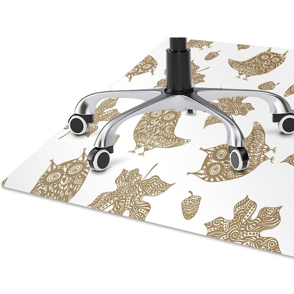 Desk chair mat Leaves and owls