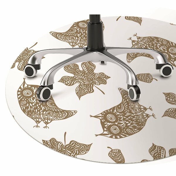 Desk chair mat Leaves and owls