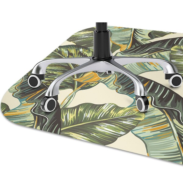 Office chair mat tropical leaves