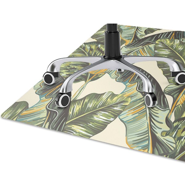 Office chair mat tropical leaves
