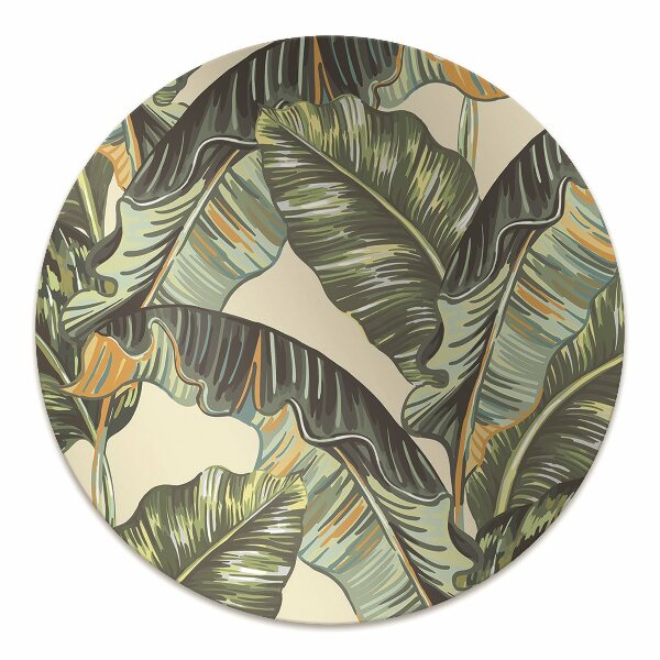 Office chair mat tropical leaves