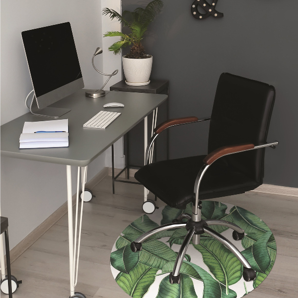 Chair mat Green large leaves