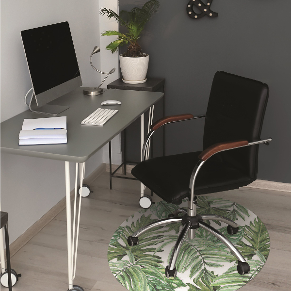 Office chair floor protector Jungle leaves