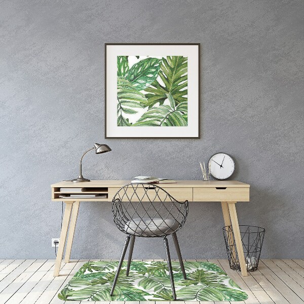 Office chair floor protector Jungle leaves