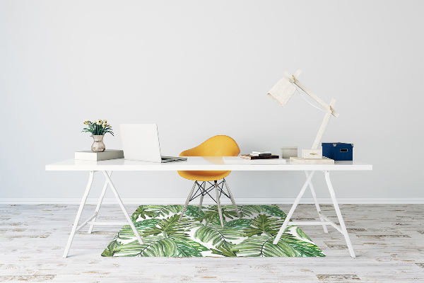 Office chair floor protector Jungle leaves
