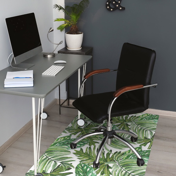 Office chair floor protector Jungle leaves