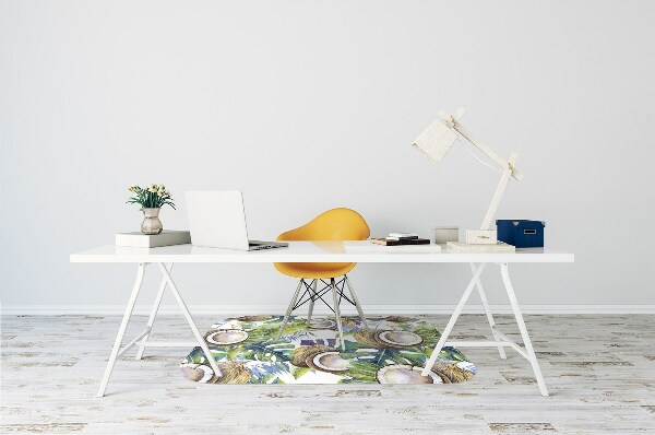 Office chair mat Coconuts and leaves