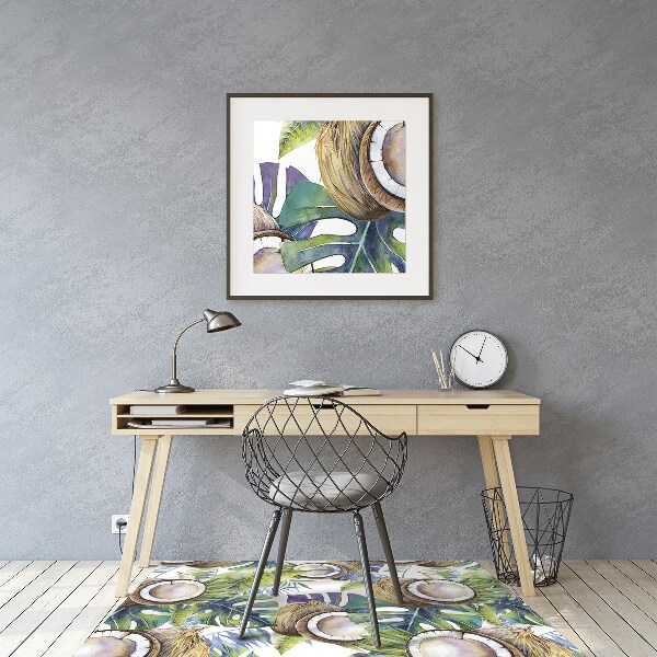 Office chair mat Coconuts and leaves