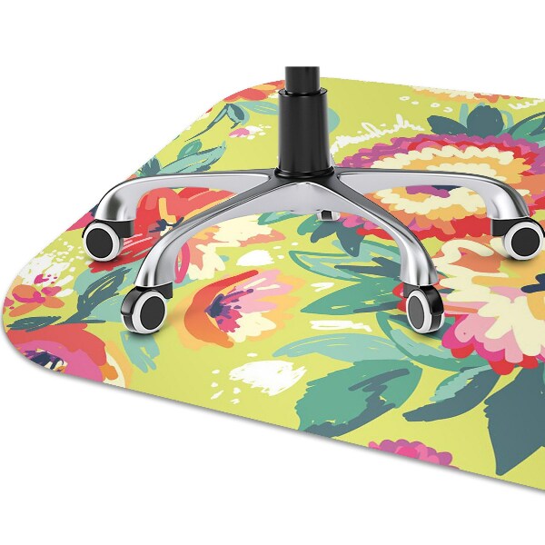 Office chair mat Colorful flowers