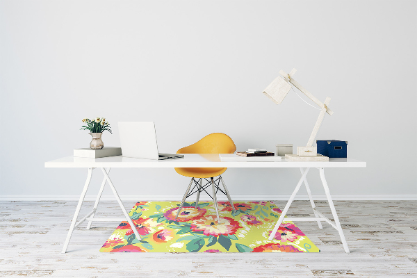 Office chair mat Colorful flowers