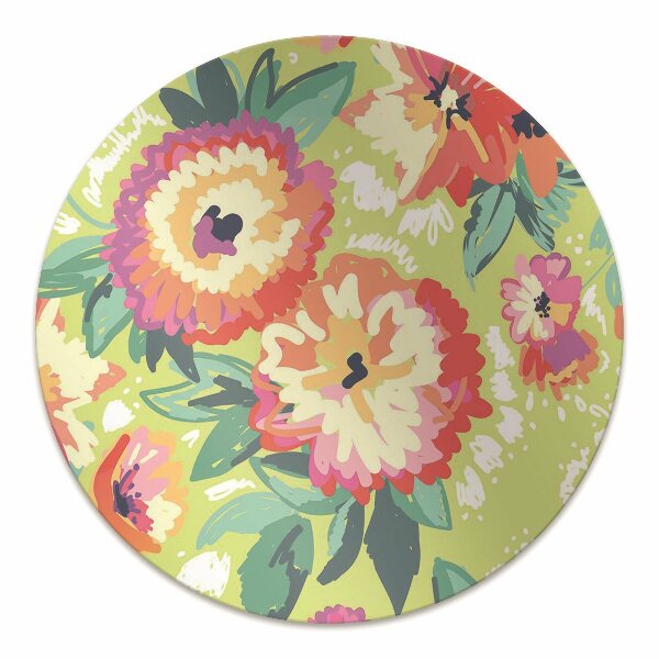 Office chair mat Colorful flowers
