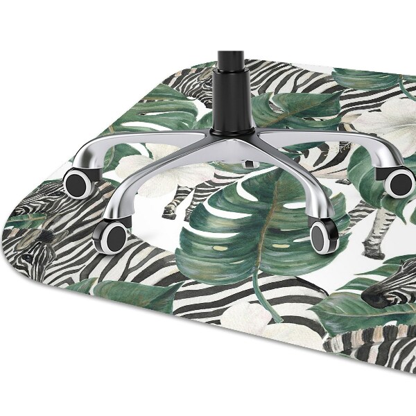 Chair mat floor panels protector Zebras in the leaves