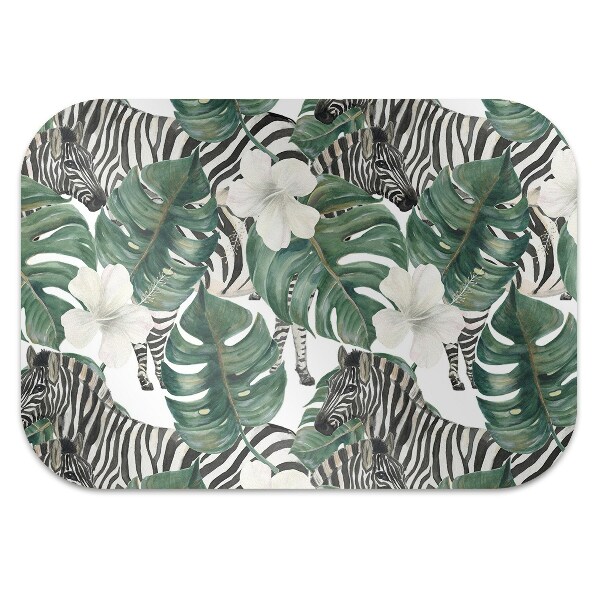 Chair mat floor panels protector Zebras in the leaves