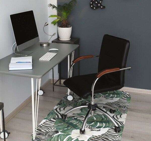 Chair mat floor panels protector Zebras in the leaves
